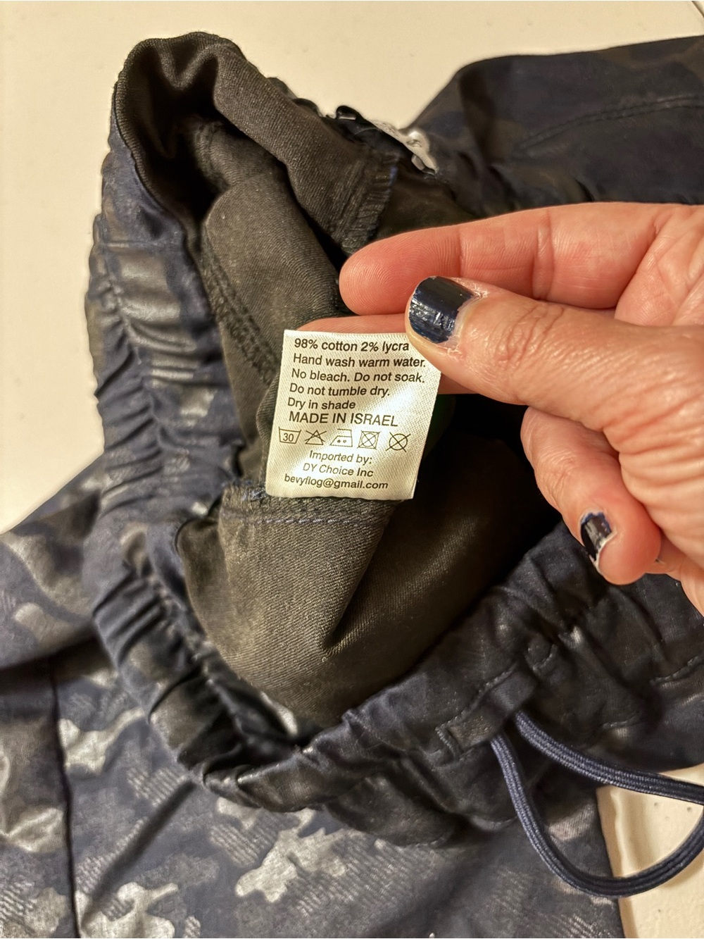 Bevy Flog Womens Navy Blue Camo Pants Size 29 Athleisure Gorpcore Pull On Slim - Picture 11 of 11